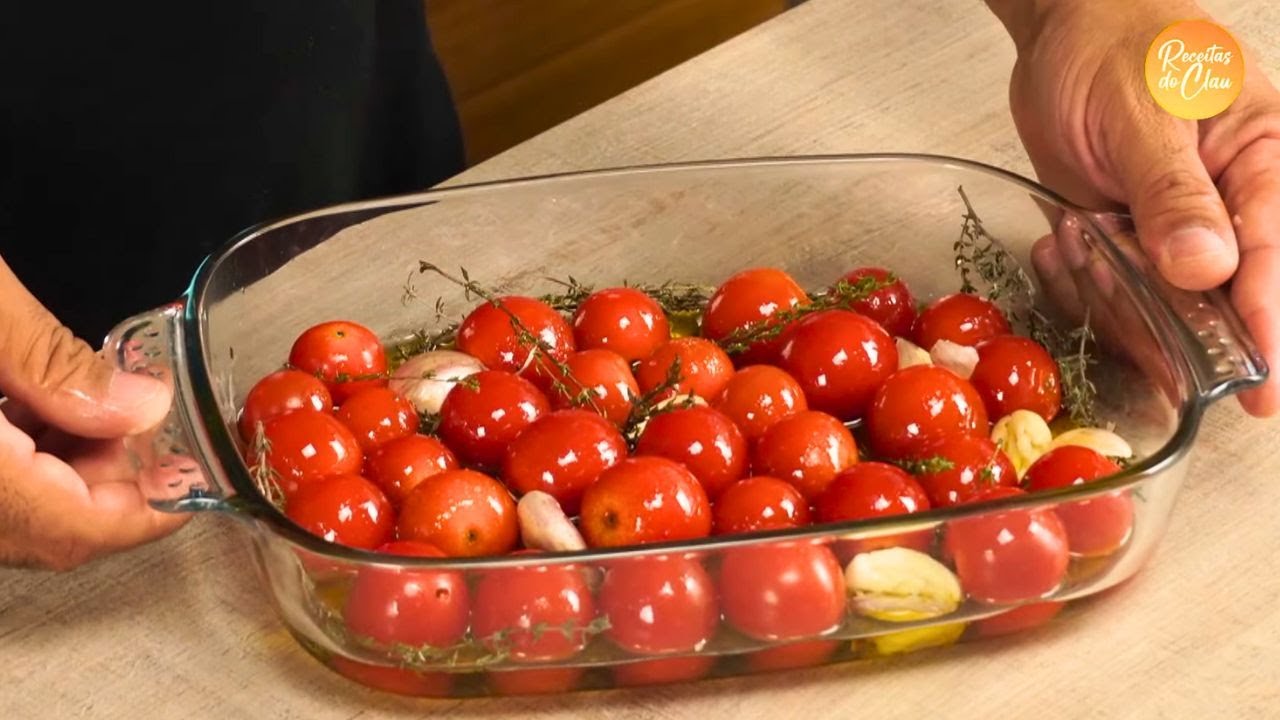 Explosão de Sabores: Receita Irresistível com Tomate Cereja, Azeite, Alho e Tomilho!
