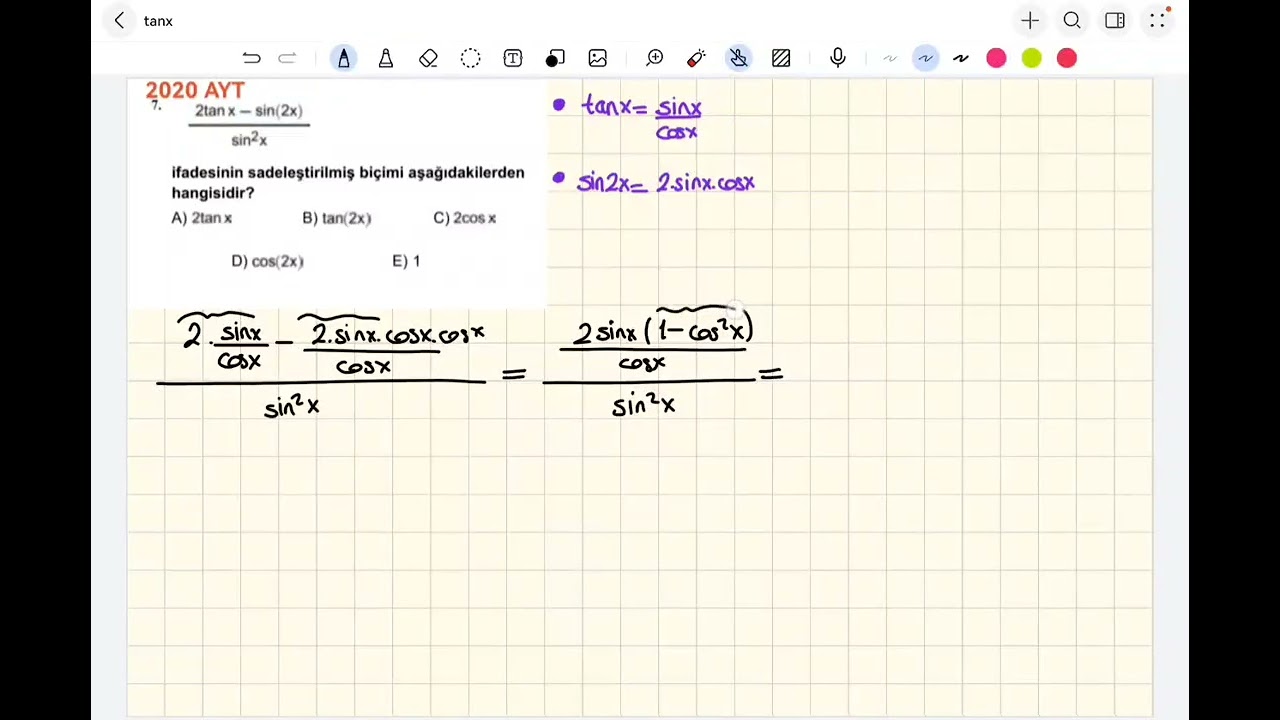2020 AYT - TRİGONOMETRİ #aytmatematik #yks #ykstavsiye #2025ayt #maths #2025tayfa