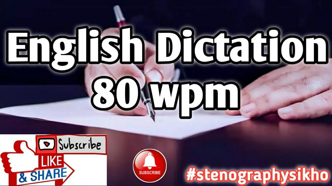 80 WPM English Dictation | 80 Speed English Dictation | English Shorthand 80 wpm | #stenographysikho