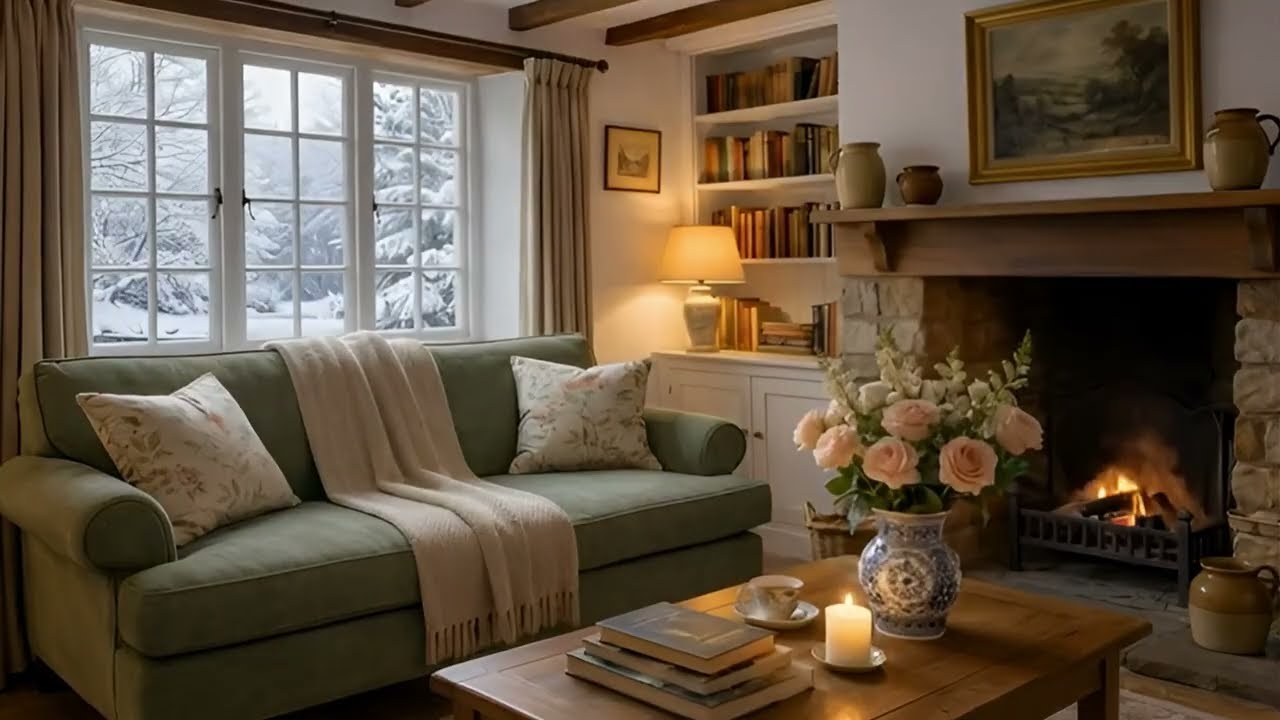 Snowy English Cottage Tour | Cozy Vintage Home Decor
