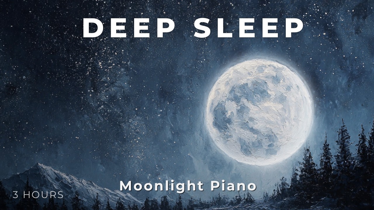 Quiet Moonlight – 55 BPM Slow Piano for Deep Sleep & Insomnia Relief (3 Hours) | 静かな夜に