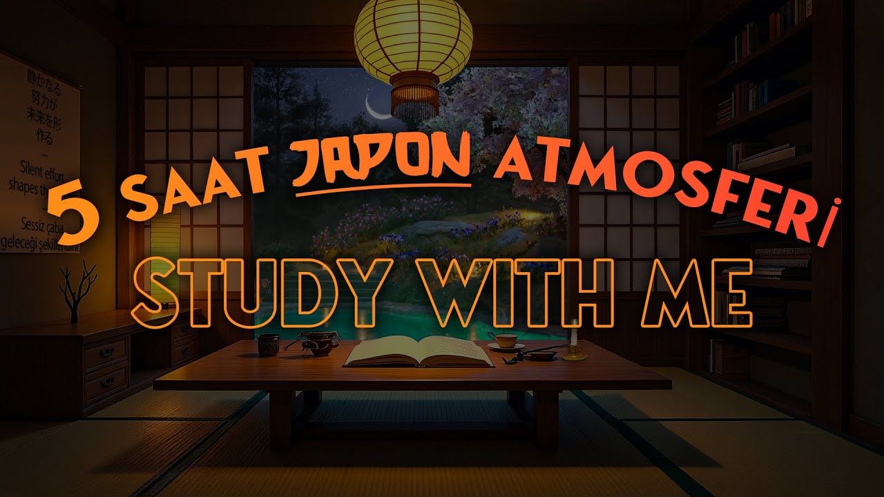 5-SAAT BENİMLE &Ccedil;ALIŞ 🍃 / Japon Geleneksel Atmosferi / Gece Yarısı,Cır Cır ve Kitap Sesi / Durmadan
