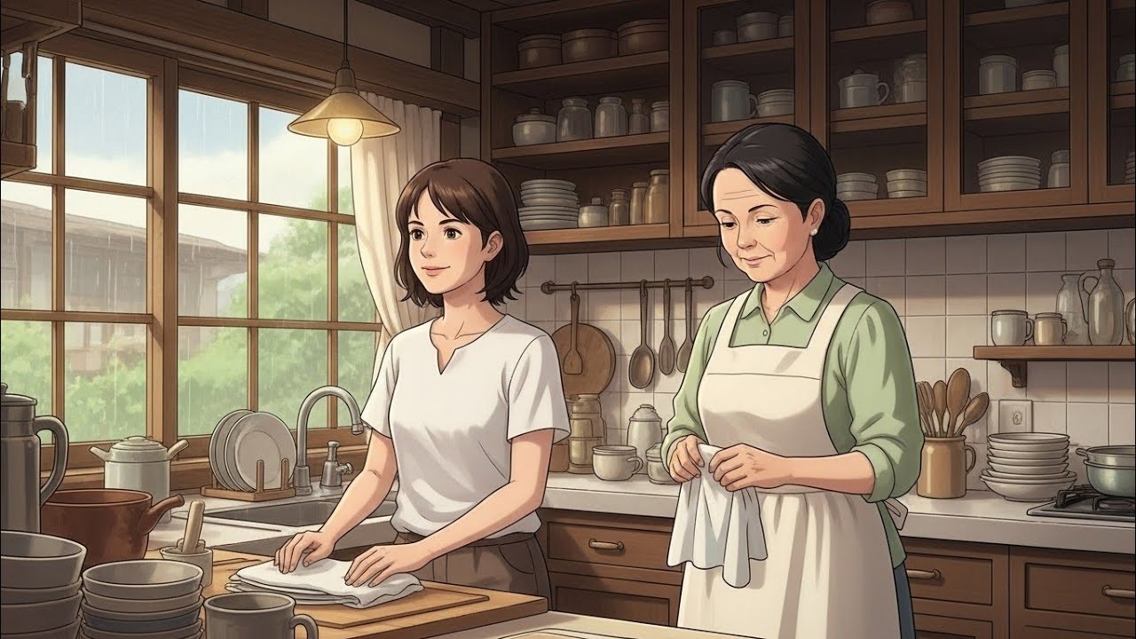 Summer Evening in the Village — Cicadas Singing, Rice Cooling on the Table. #asmr  #ghiblistudio 