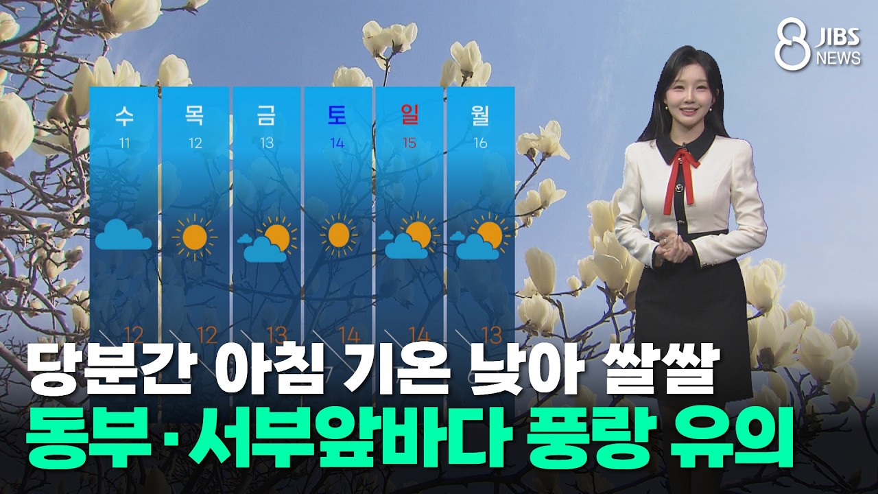 [제주날씨] 당분간 아침 기온 낮아 쌀쌀...동부·서부앞바다 풍랑 유의/제주/2026.03.09