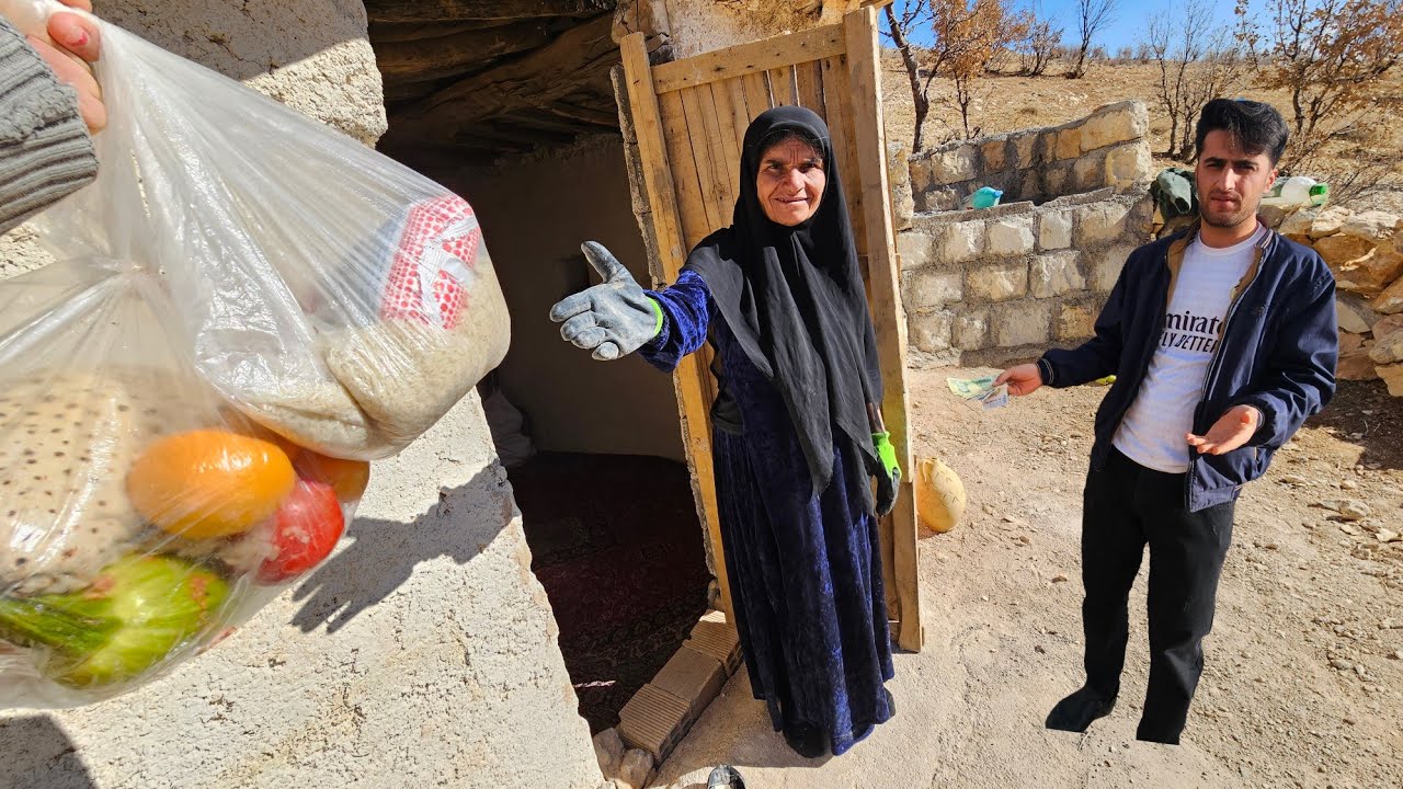 Aghamohammad's Heartwarming Help for Grandma and Her Grandkids in the Cold Mountains