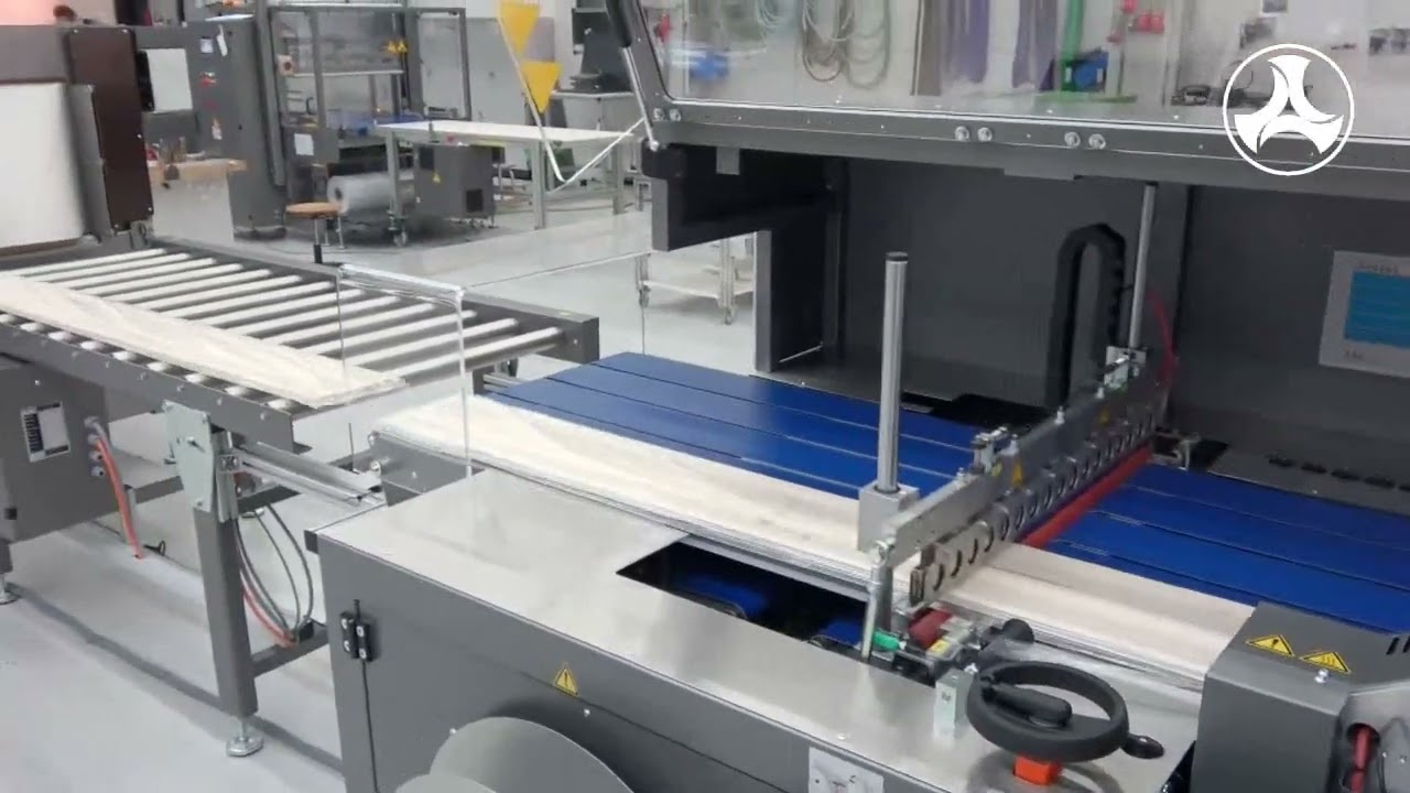 Shrink Wrapping Long Wooden Boards with the Kallfass Universa 800 Servo TP High Speed Shrink Wrapper