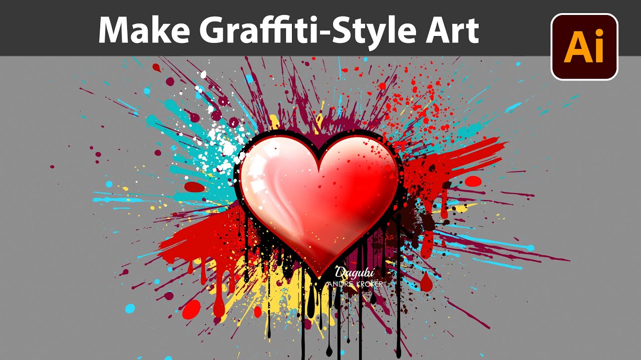 How I Design a Graffiti Heart Logo using Vector Brushes in Adobe Illustrator
