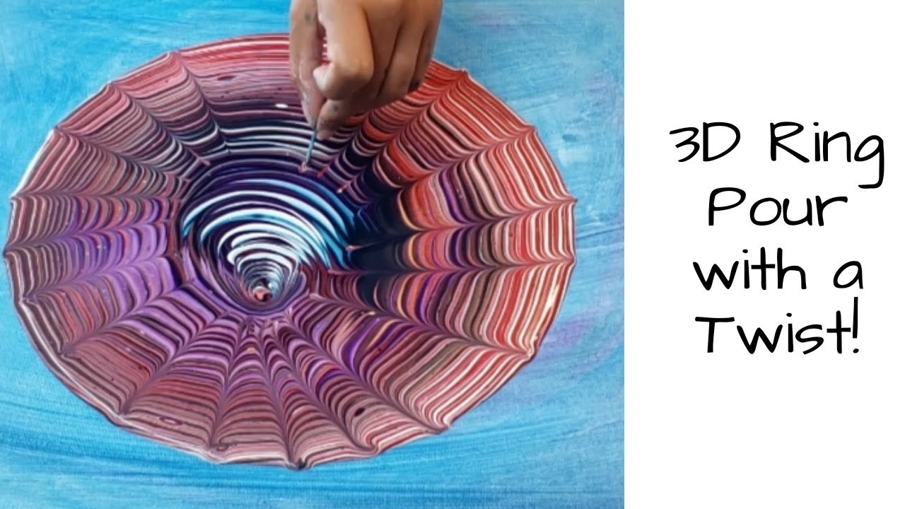 3D ring pour experiment! Acrylic pouring Tree ring pour acrylic paint, fluid art acrylic painting