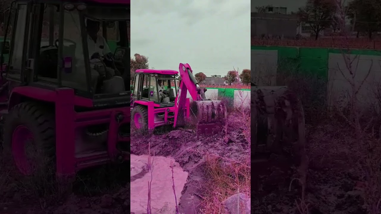 pink jcb 3dx backhoe 