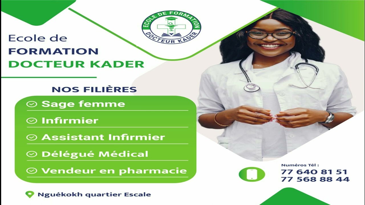 &Eacute;cole Formation Docteur Kader:Infirmier,sage femme,assistant Infirmier,d&eacute;l&eacute;gu&eacute; m&eacute;dical,vdr pharmacie