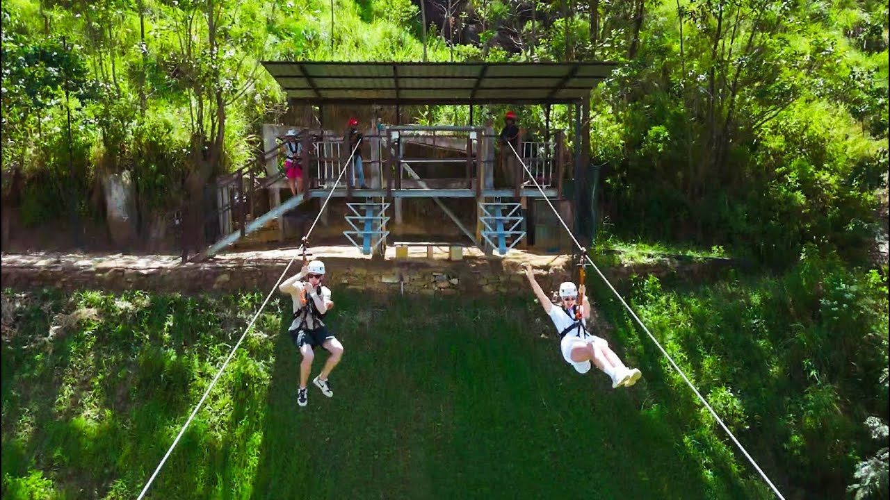 Zipline at Little Adam's Peak shot from a drone, Sri Lanka | Зиплайн на Малом Пике Адама, Шри-Ланка