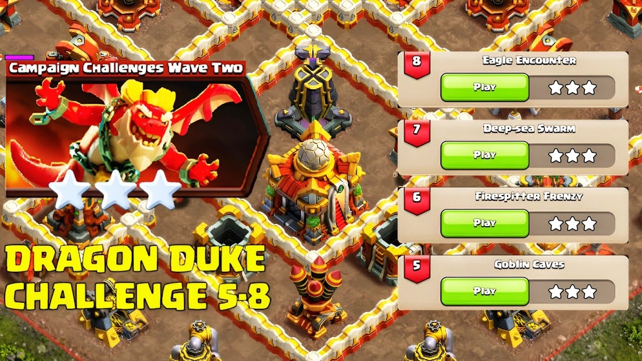 Easy way to three star Dragon Duke challenge 5-8. Clash of Clans