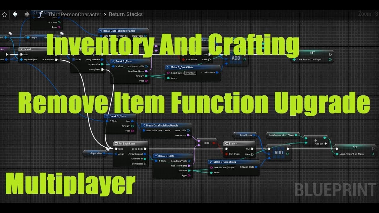 UE4 Inventory And Crafting / Remove Item Function Upgrade