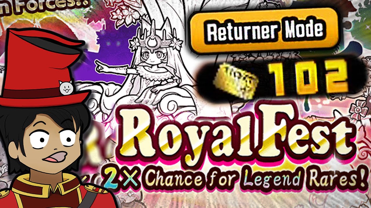 Rolling My 1st LEGEND RARE in ROYALFEST!?!? - RETURNER Battle Cats!