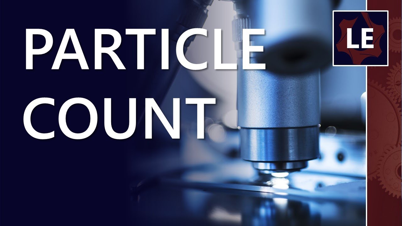 How is lubricant particle count measured in the lab?