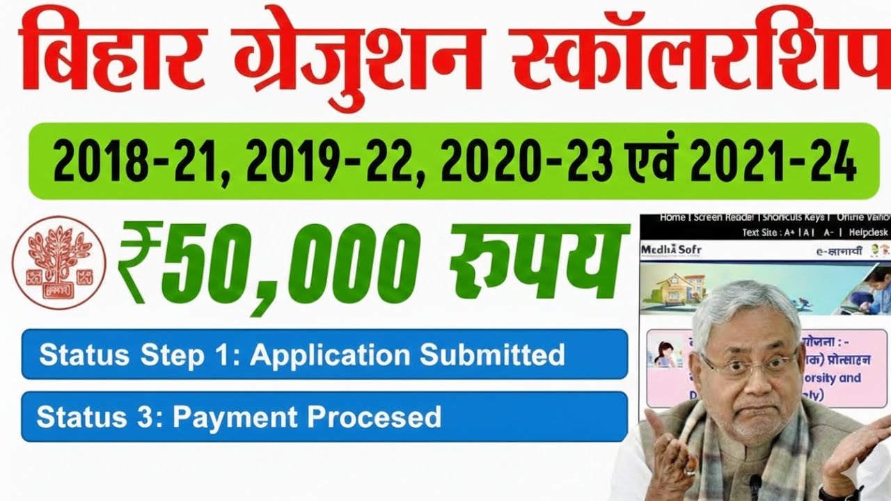 Bihar Graduation Scholarship Status Check | Step-by-Step Process | ₹50,000 Scholarship