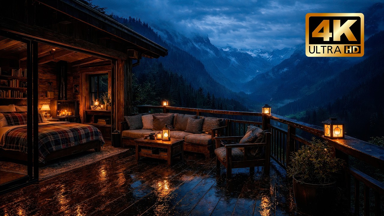 Rain in a Quiet Mountain Refuge | 3H Deep Sleep Sounds 4K