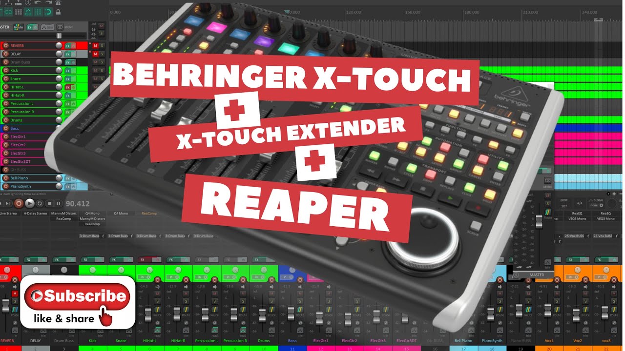 How to connect Behringer X-touch and X-touch extender with Reaper / Fast walkthrough