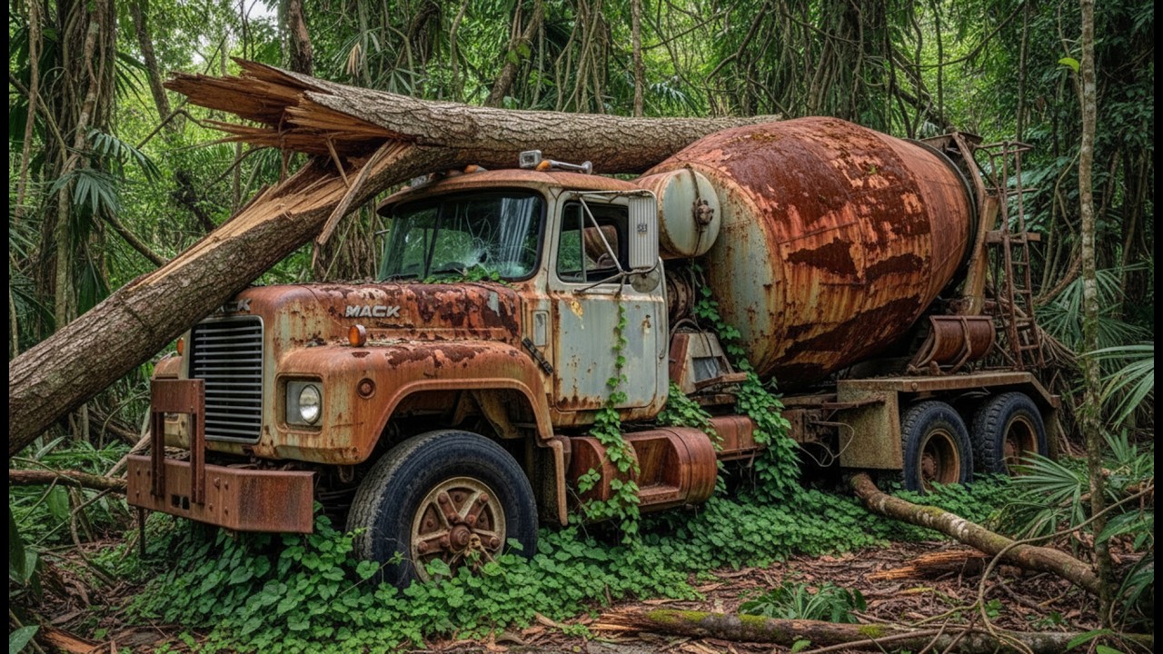 ASMR Restoration – 12 Years Abandoned Cement Mixer Rescued from the Jungle