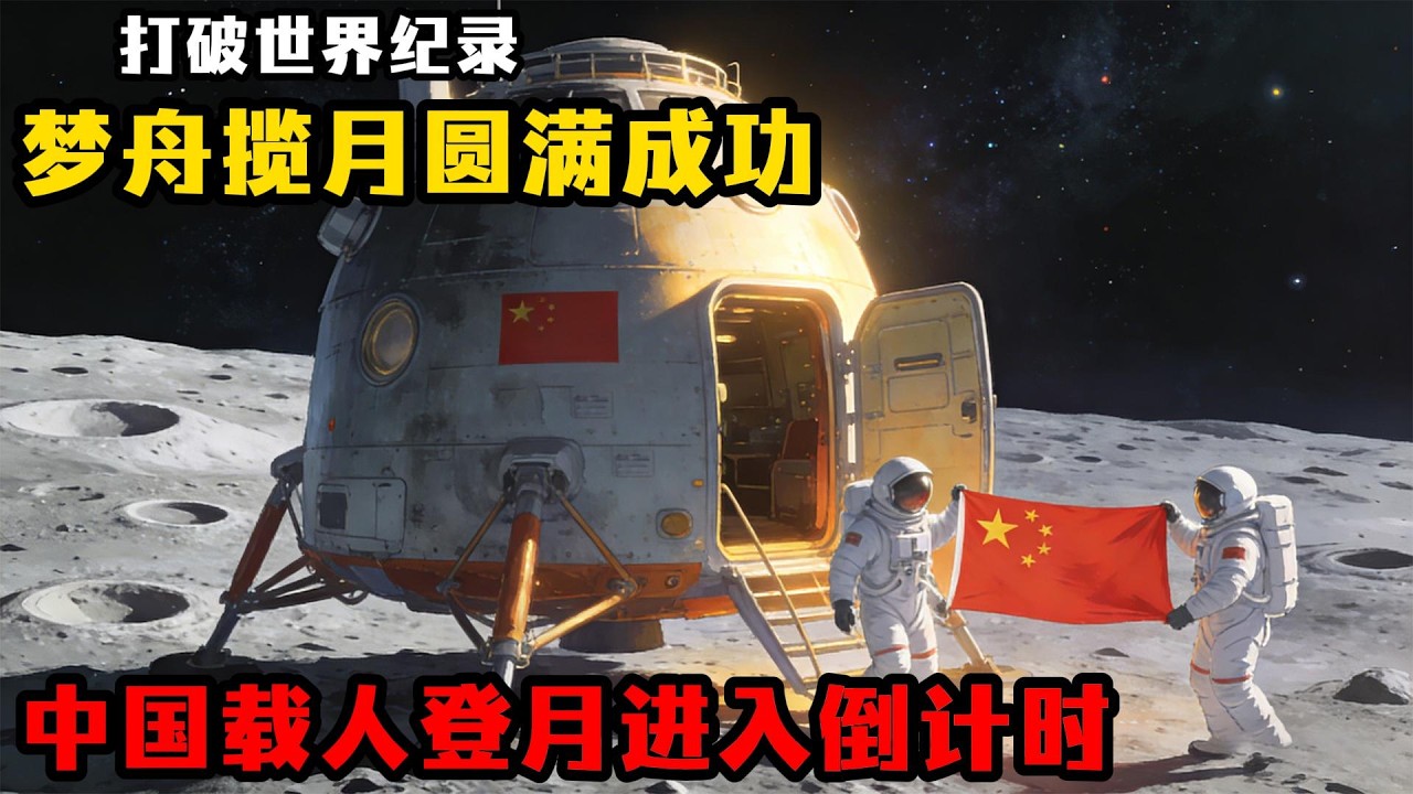 燃爆！夢舟攬月圓滿成功，中國載人登月進入倒計時，2030必達？#夢舟攬月 #中國載人登月倒計時 #長征十號試飛 #夢舟飛船 #最大動壓逃逸 #火箭海上回收 #2030登月 #五星紅旗耀廣寒宮