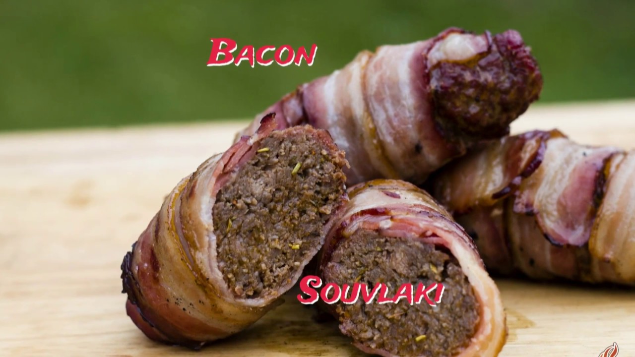 Bacon Souvlaki vom Holzkohle Kugelgrill -- tobias.grillt.de