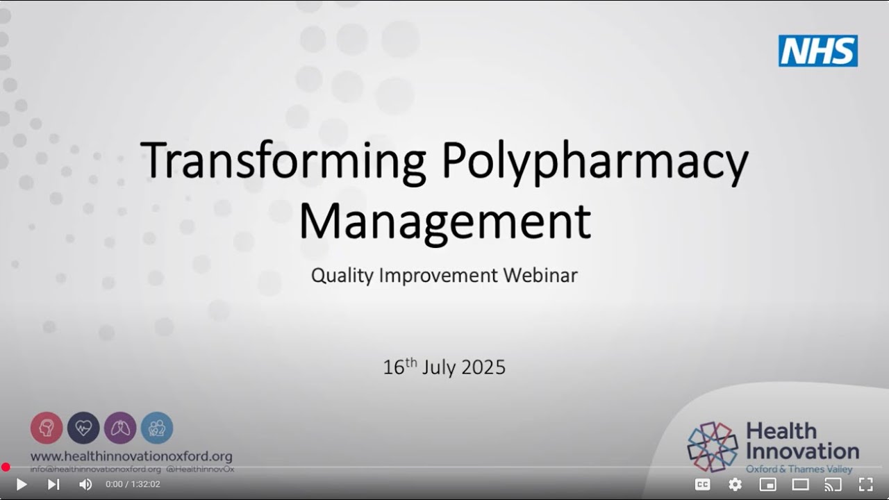 Transforming polypharmacy management - A quality improvement webinar