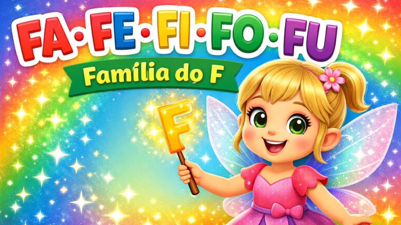 Alfabetização FA FE FI FO FU | Família Silábica do F | Vídeo Educativo Infantil | Palavras com F