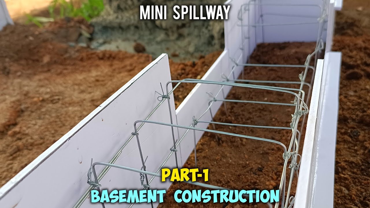How to make mini overflow spillway with mini concrete 