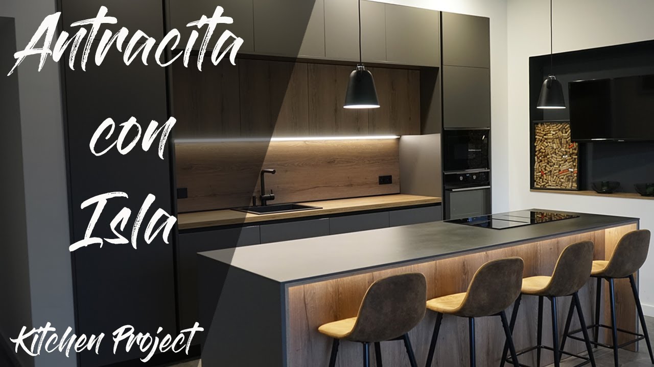 Cocina Gris y Madera en Zaragoza