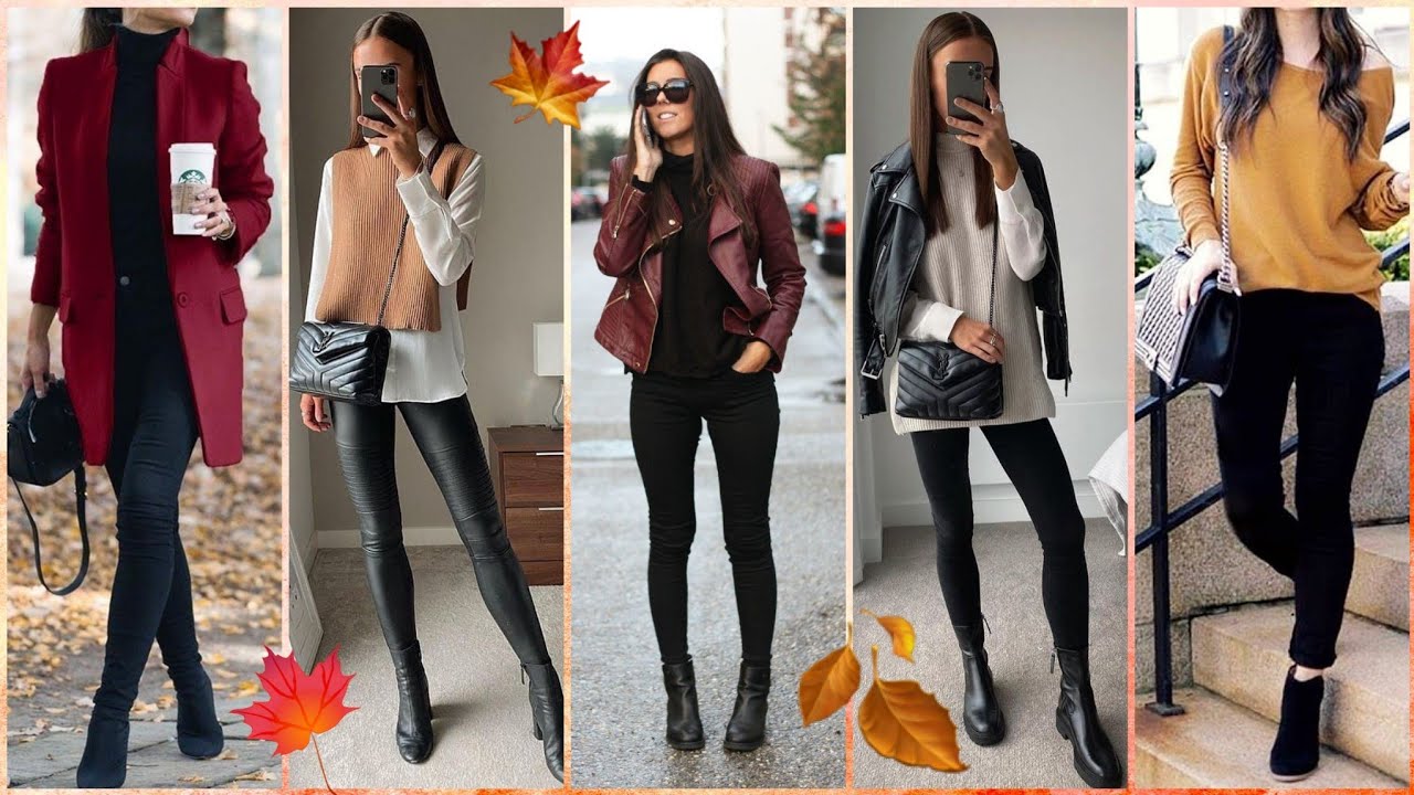 OUTFITS CON BOTAS + PANTALONES NEGROS PARA VERTE MÁS ALTA Y DELGADA 🖤🍁🍂 MODA OTOÑO INVIERNO 2021