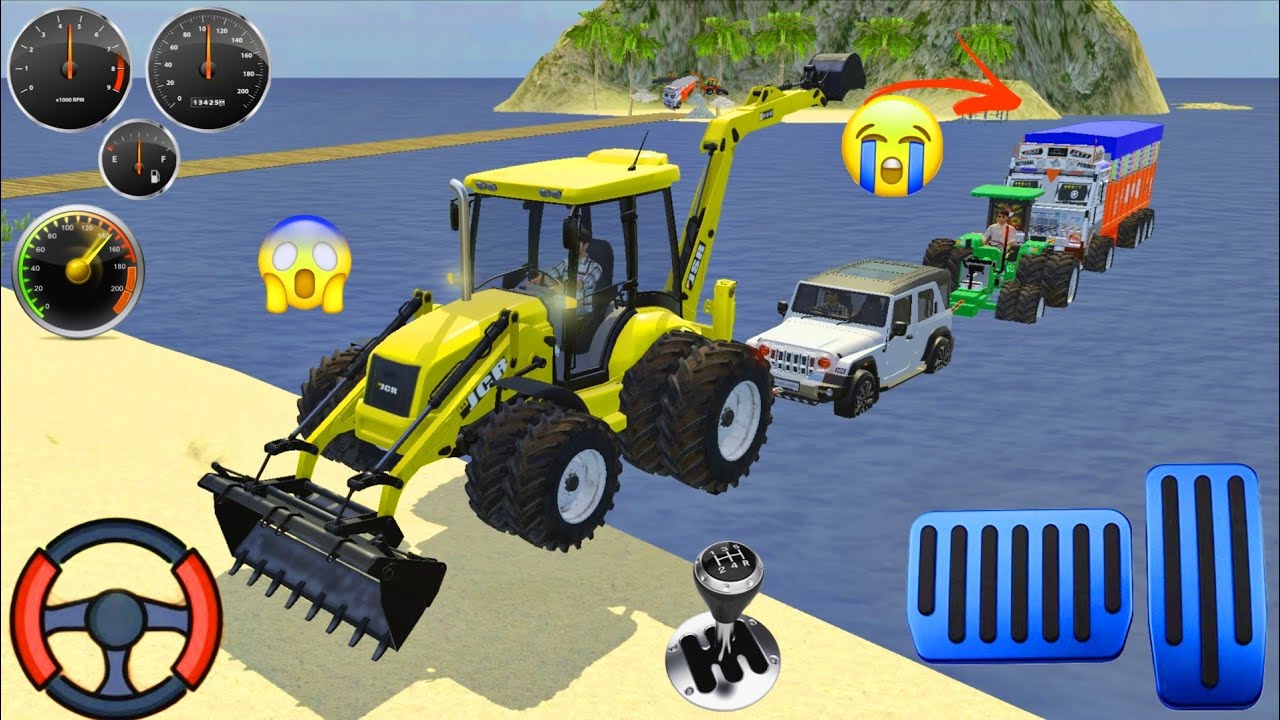 🔥 The load truck got ,🥲stuck in the water, Thar tractors came ☑out together, full game play |