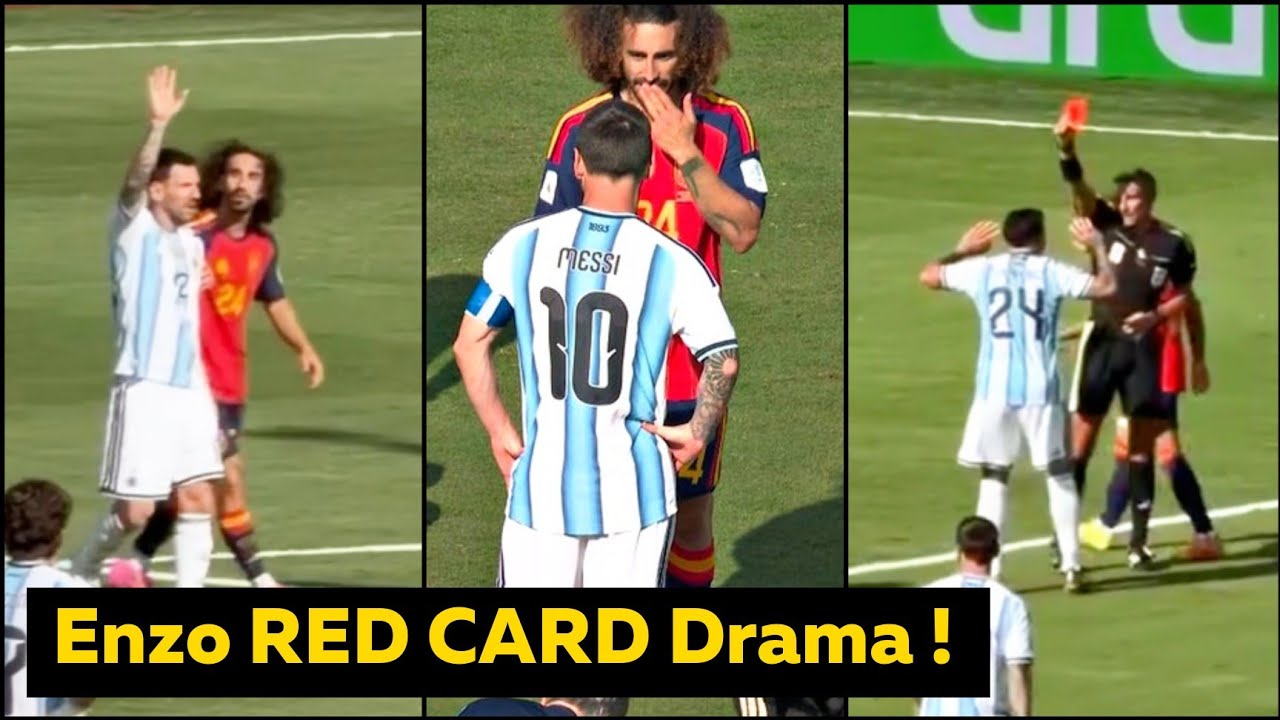 Messi Demands RED CARD For Cucurella After Enzo Challenge