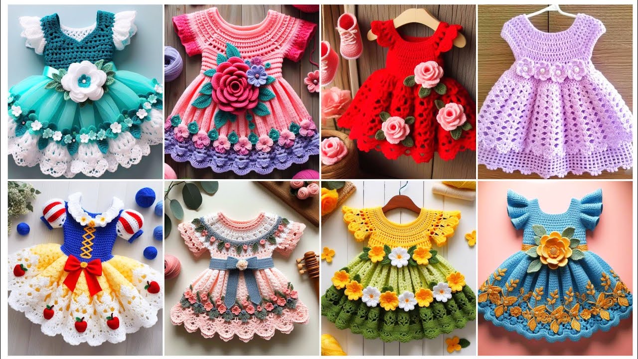 Attractive Crochet Baby Dress New Design Girl Idea 2026 / Crochet handmade frocks design 