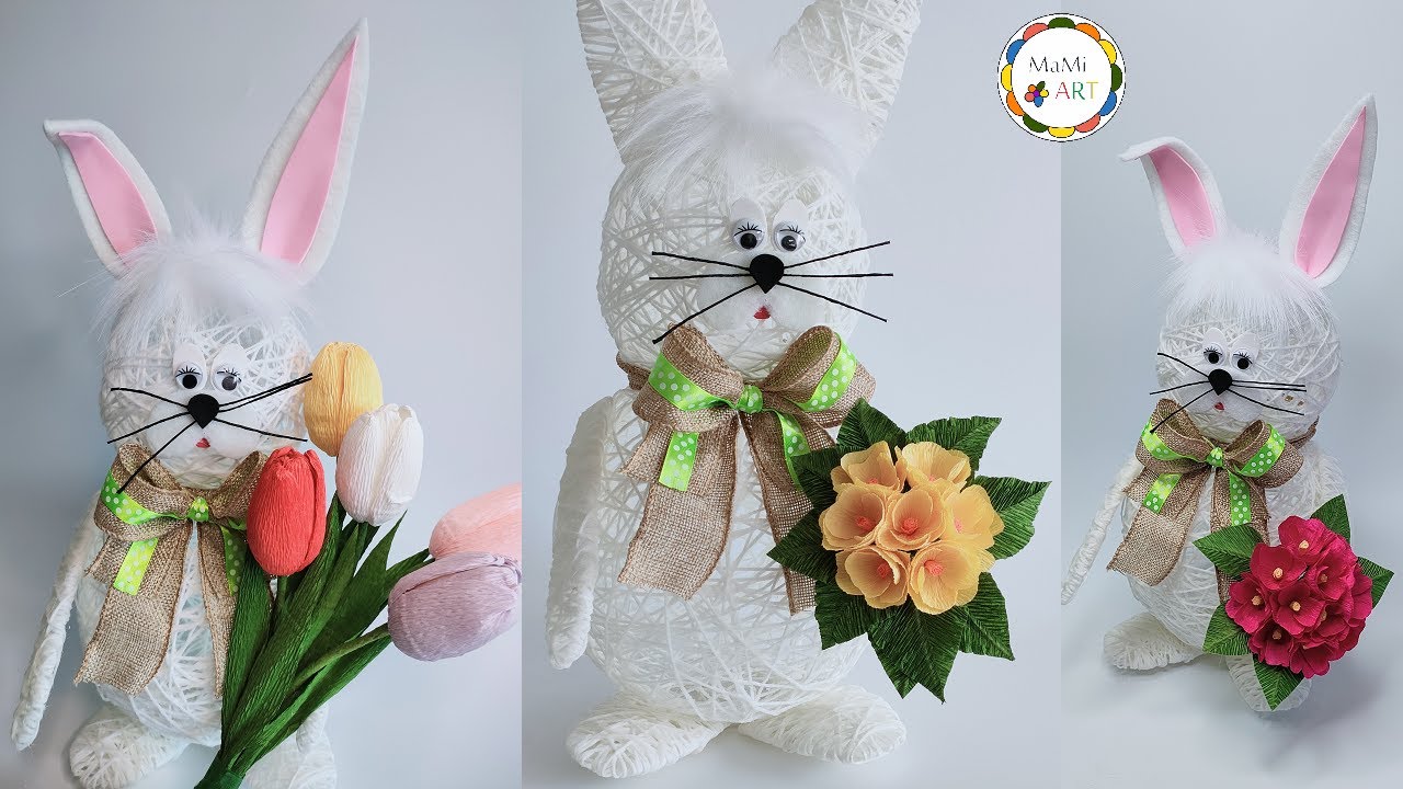 Niesamowite rękodzieło z nitek i balona 🐇Wielkanocne dekoracje🐇Zajączek z nitek🐇Home decor