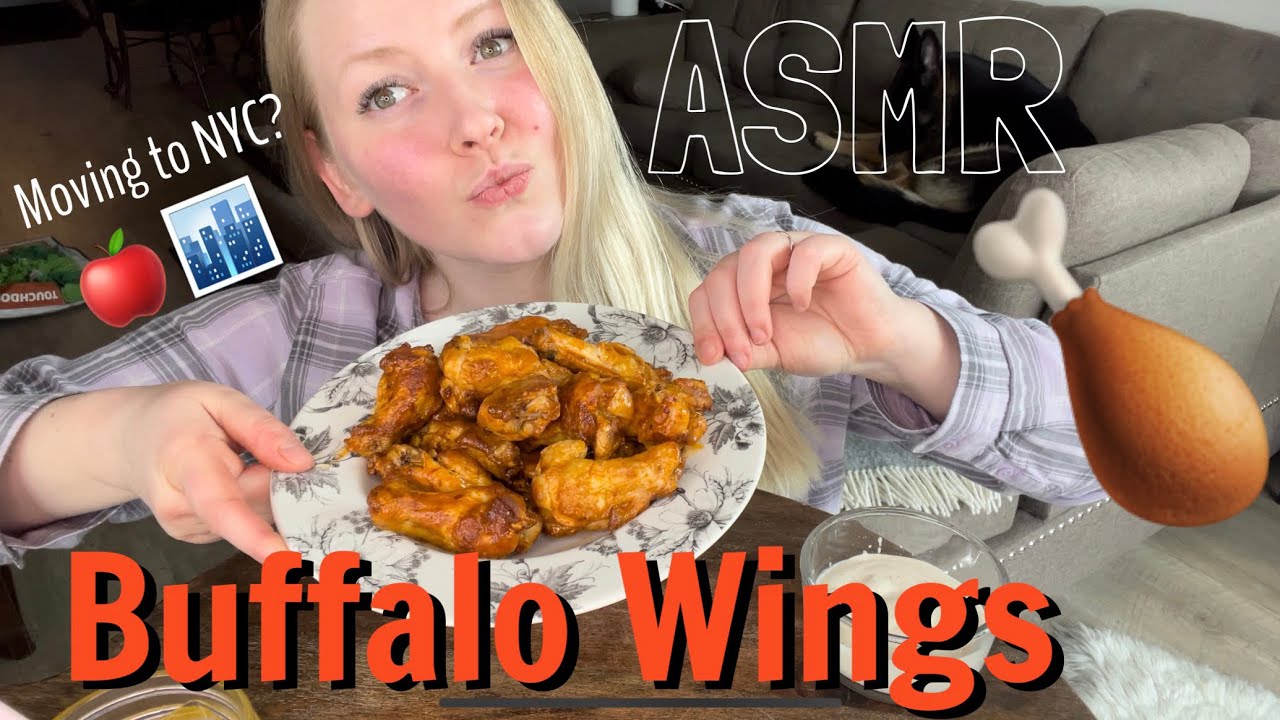 BUFFALO WINGS & NYC? 🍎 ~ ASMR MUKBANG Relaxing Eating Sounds 먹방