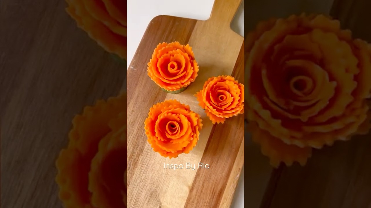 How I make Carrot Flowers🥕 #shorts #tutorial #saladdecoration #fooddecoration #foodart #foodinspo