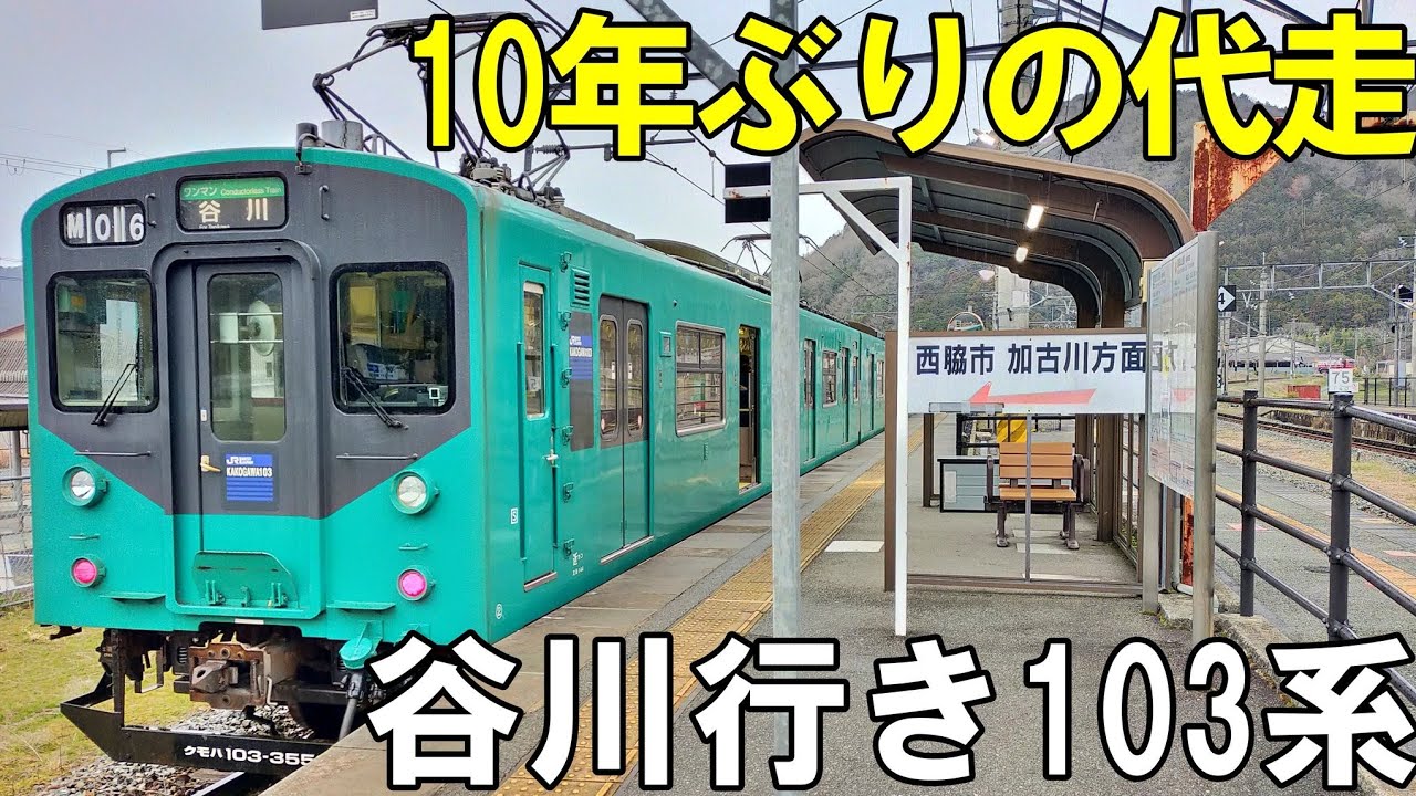 【加古川線】11年ぶりの代走　103系が谷川駅にやってきた！