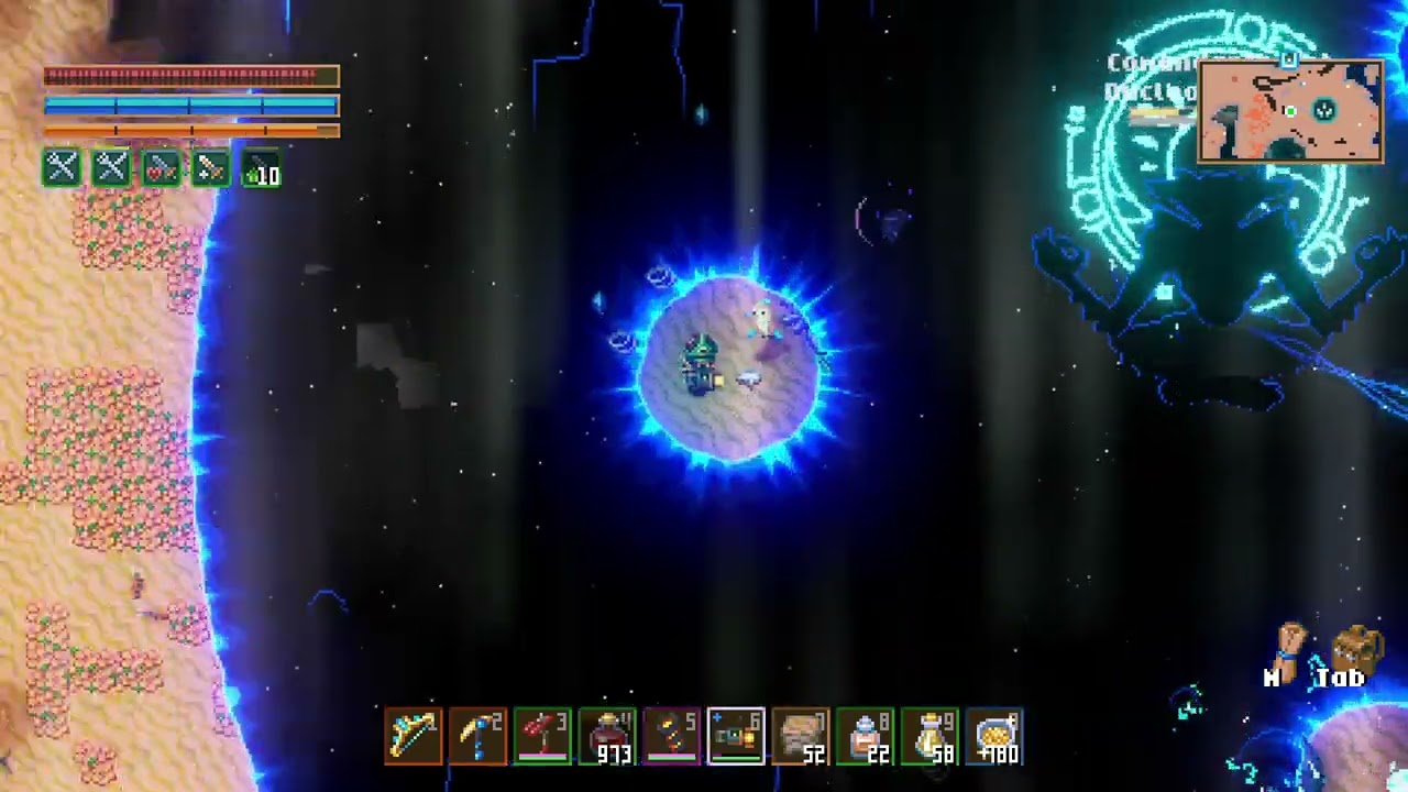 Core Keeper Comandante del Nucleó (Crit Build + Rayo Borrador)