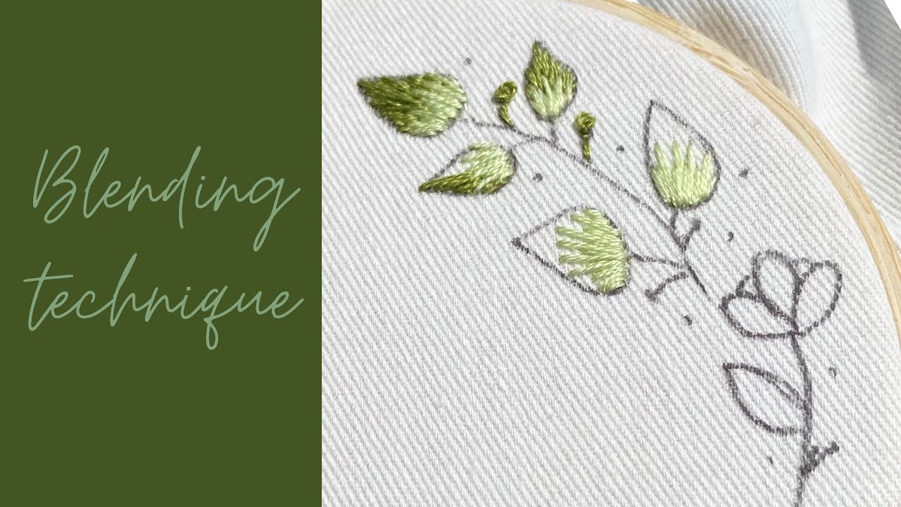 Blending shades, long and short stitch method, hand embroidery