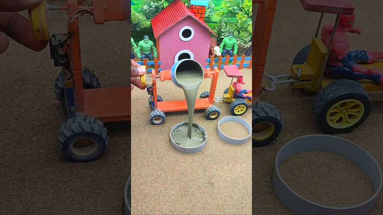 😱 Amazing Mini Tractor Pillar Making Machine | Real Working DIY Build #shorts #youtubeshorts