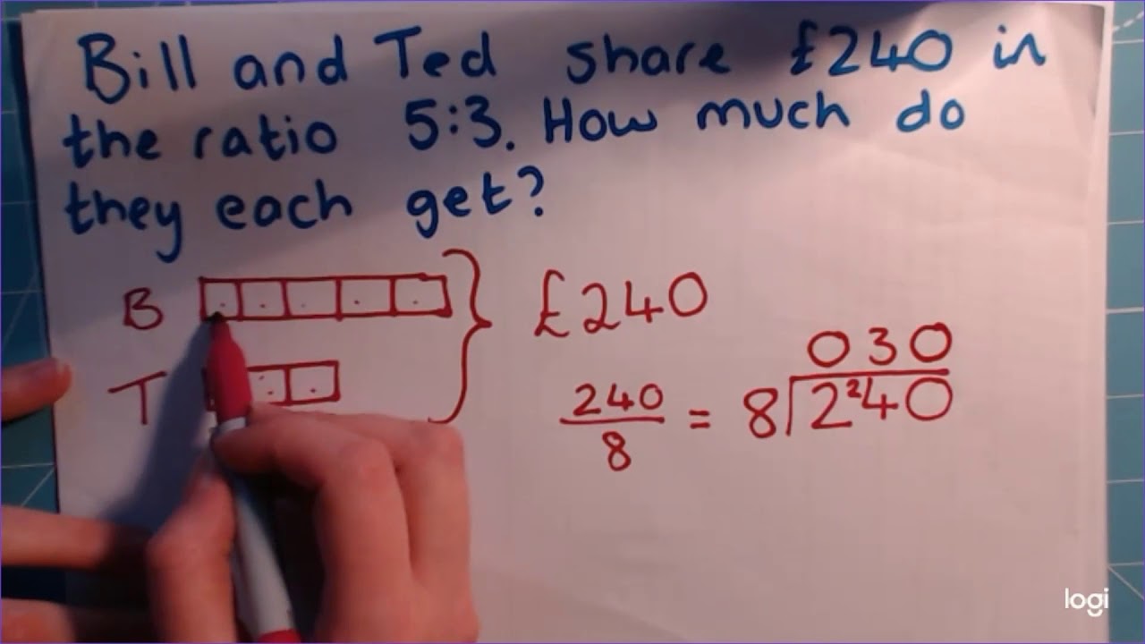 Sharing a ratio - Bar Modelling method