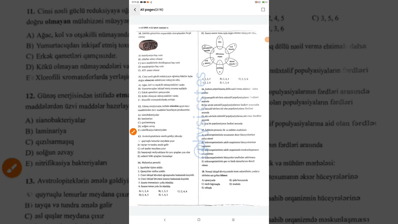 OTK sınaq biologiya.20 aprel 2025