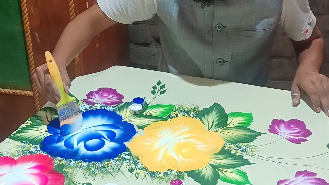 New Bedsheet Painting Design || Paint karna Sikhen || Chadar Painting Kaise karen|Bistar Ka Chadar