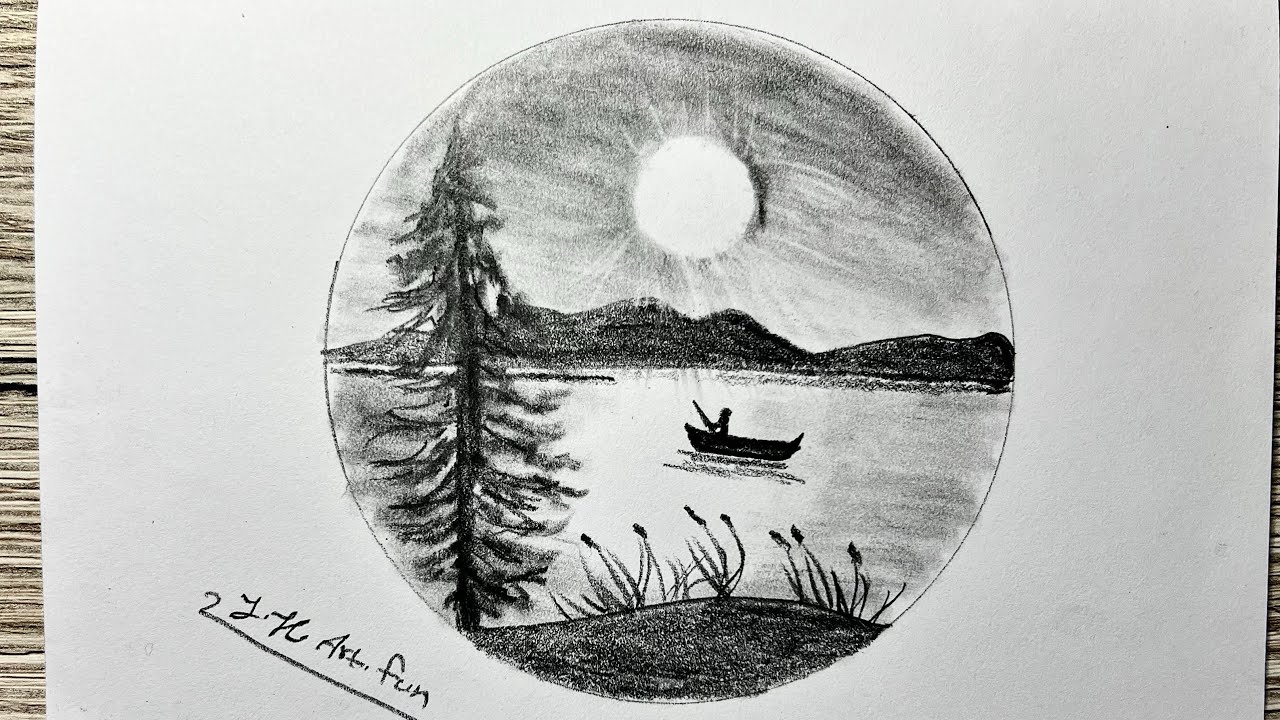 Einfach Landschaft Zeichnen Met Bleistift || Bleistift Zeichnen Lernen