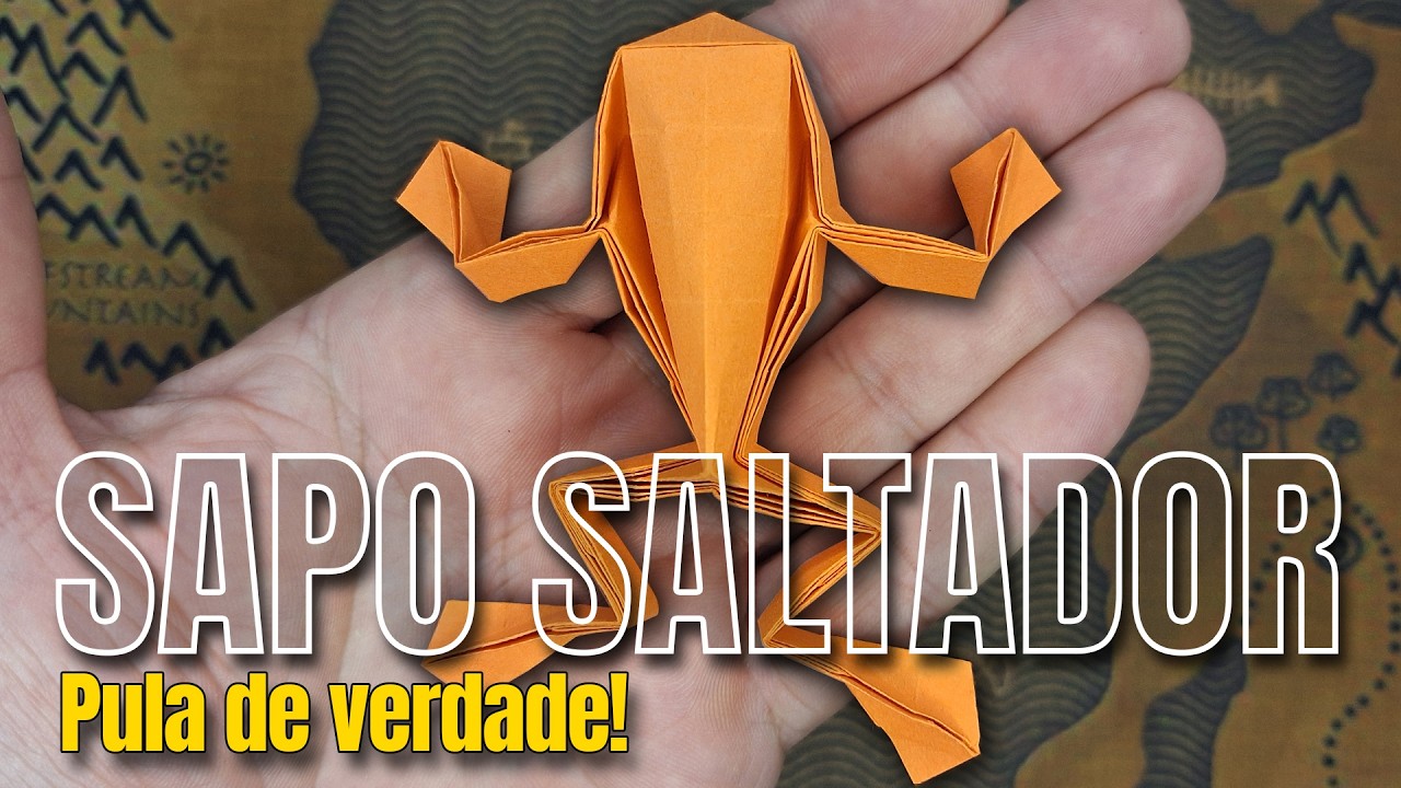 Origami Sapo Saltador – Pula de Verdade! 🐸✨