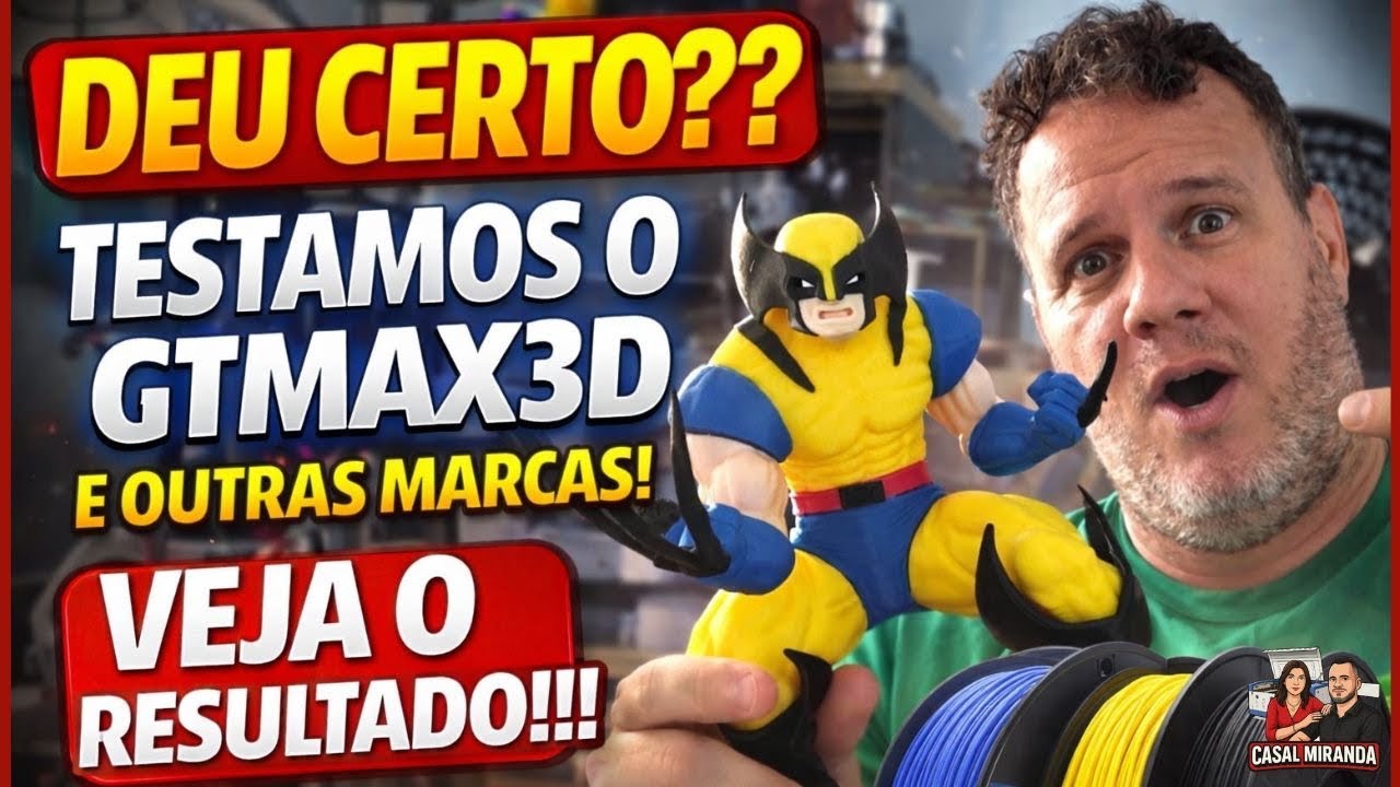 Impressão 3D- Deu certo? Testamos o filamento GTMax3D e outras marcas. Veja o resultado!!!