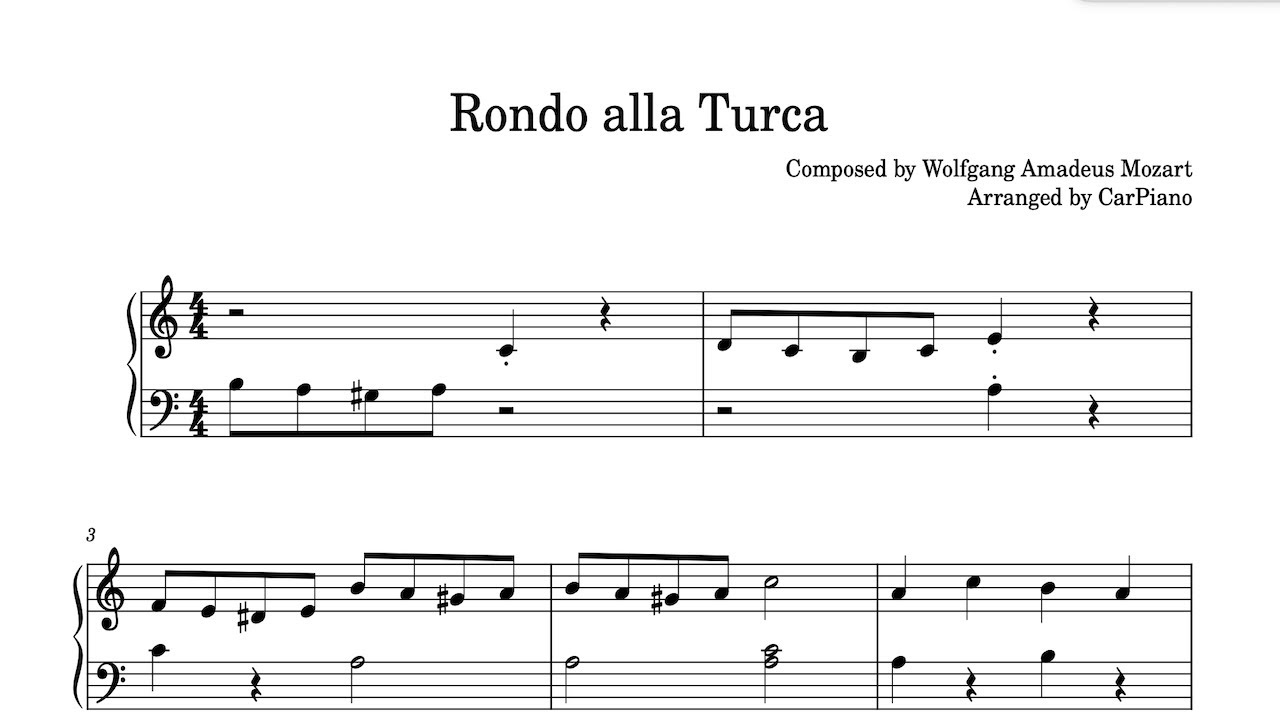 Rondo alla Turca (Easy Piano)