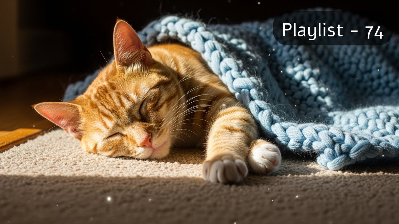 [Track - 74] Piano Relaxation Music with Sleeping Kitten