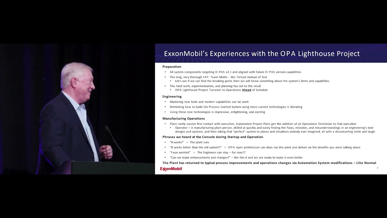 Open Process Automation Update - David DeBari and Kelly Li of ExxonMobil - ARC Forum 2025
