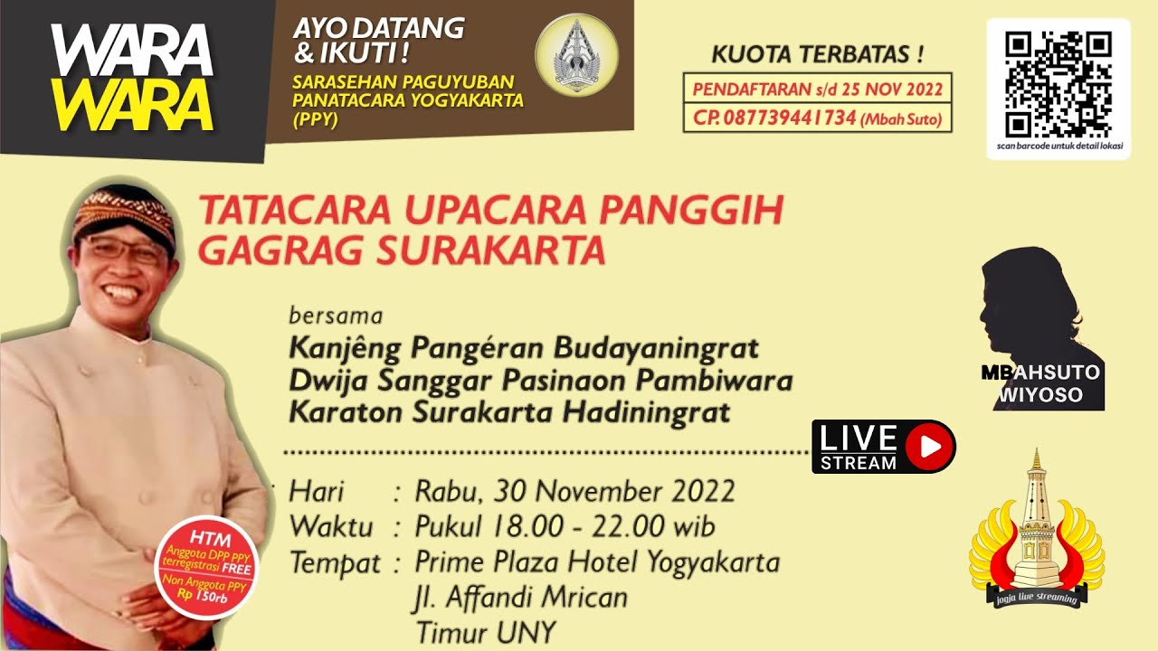 (Live) Sarasehan PPY - TATACARA UPACARA PANGGIH GAGRAG SURAKARTA
